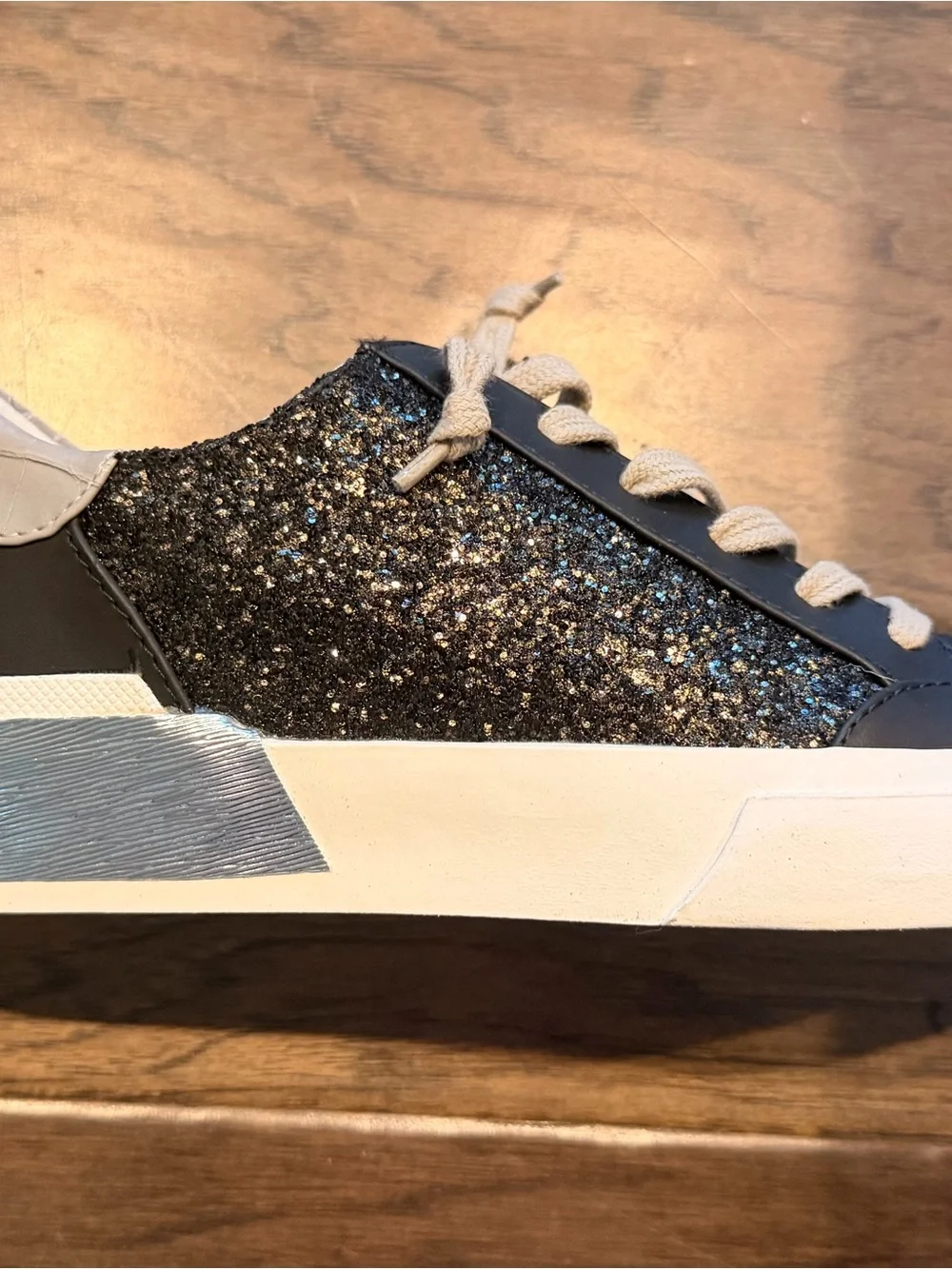 Dolce Vita Black Glitter Low-Top Sneaker